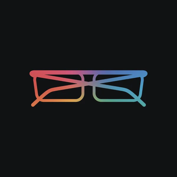 Icône Lunettes Vue Couleur Arc Ciel Fond Sombre — Image vectorielle