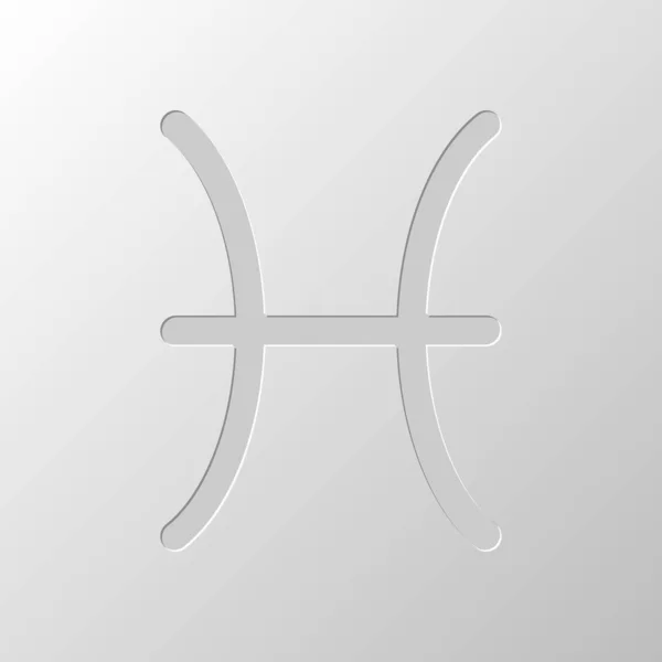 Астрологічний Знак Риби Проста Ікона Дизайн Паперу Прорізаний Символ Стиль — стоковий вектор