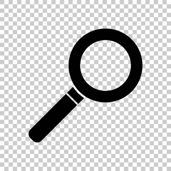 Magnifying Glass Icon Black Icon Transparent Background — Stock Vector