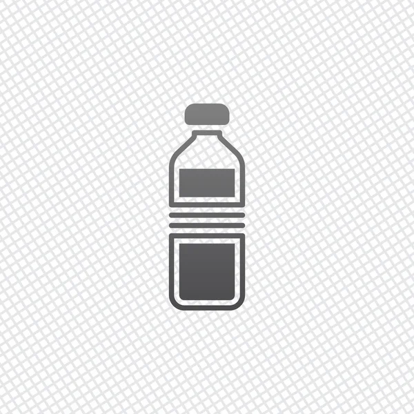 Flaska Vatten Enkel Ikon Rutnätet Bakgrund — Stock vektor