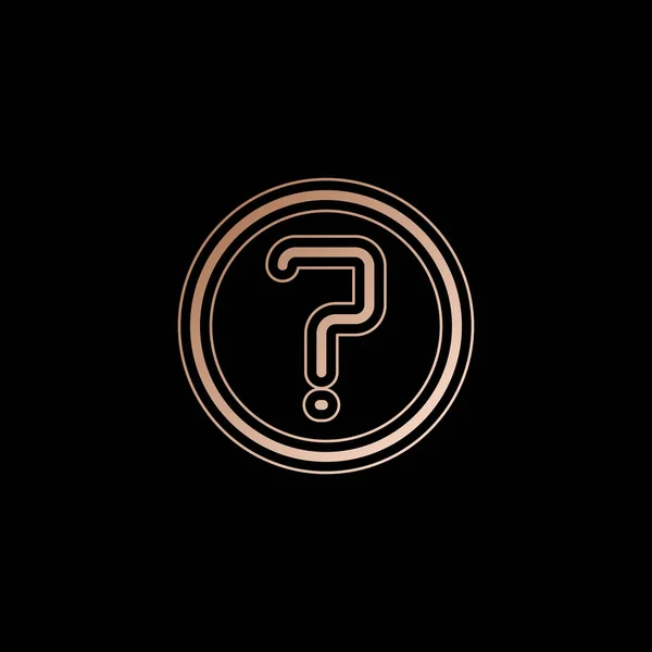 Simple Question Circle Linear Thin Outline Red Gold Style Black — Stock Vector