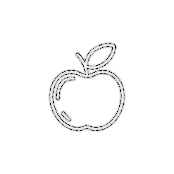 Ikonę Apple Proste Sylwetka Zarys Sylwetka Kropkowanym Konturem Cienia Białym — Wektor stockowy