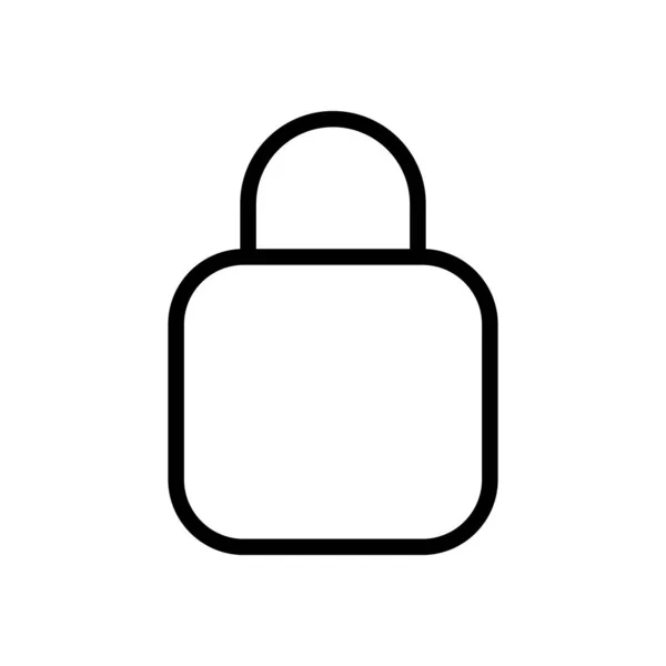 Simple Icône Verrouillage Symbole Linéaire Contour Fin — Image vectorielle