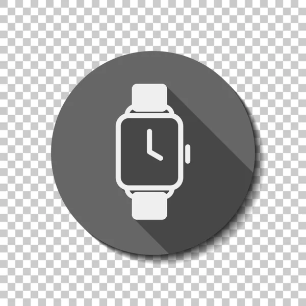 Smartwatch Mit Quadratischem Display Technologie Ikone Flaches Symbol Langer Schatten — Stockvektor