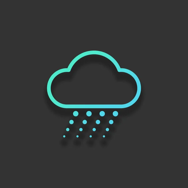 Χιόνι Και Σύννεφο Γραμμική Λεπτό Περίγραμμα Πολύχρωμο Logo Έννοια Απαλή — Διανυσματικό Αρχείο