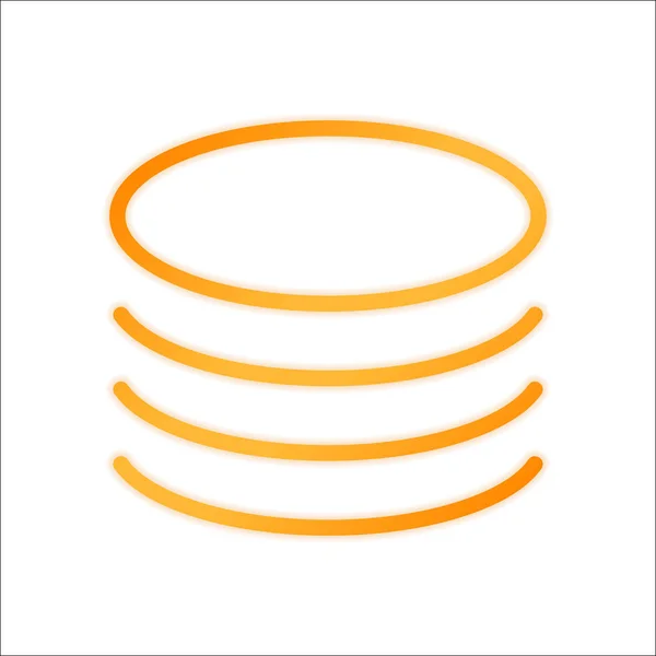 Adatbázis Ikonra Egyszerű Lineáris Szimbólum Vékony Vázlat Narancs Jel Gyenge — Stock Vector