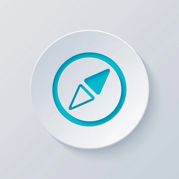 Icône Simple Boussole Couper Cercle Avec Des Couches Grises Bleues — Image vectorielle