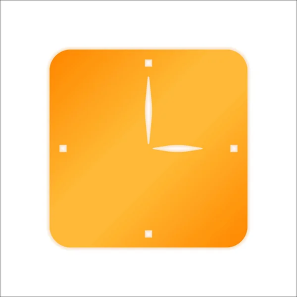简单的时钟图标 橙色标志与低光在白色背景 — 图库矢量图片