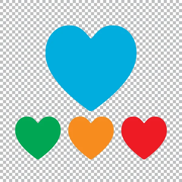 简单的心脏图标 带有透明网格的颜色设置 — 图库矢量图片