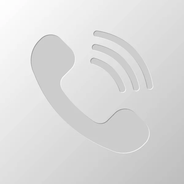 Csengetés Telefon Ikonra Retro Szimbólum Papír Design Vágott Szimbólum Kimagozott — Stock Vector
