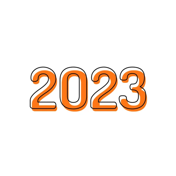 2023 아이콘입니다 받으세요 컨투어 오렌지 레이어에 작성으로 절연된 아이콘 — 스톡 벡터