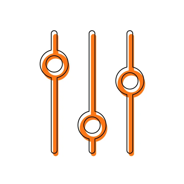 Настройка Простой Значок Изолированная Иконка Состоящая Черно Тонкого Контура Оранжевого — стоковый вектор