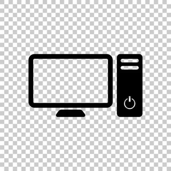 Ordenador Personal Unidad Sistema Monitor Sobre Fondo Transparente — Archivo Imágenes Vectoriales