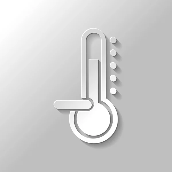 Термометр Холодний Субнульова Температура Стиль Паперу Тіні Сірому Фоні — стоковий вектор