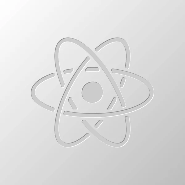 Символ Наукового Атома Проста Піктограма Дизайн Паперу Прорізаний Символ Стиль — стоковий вектор