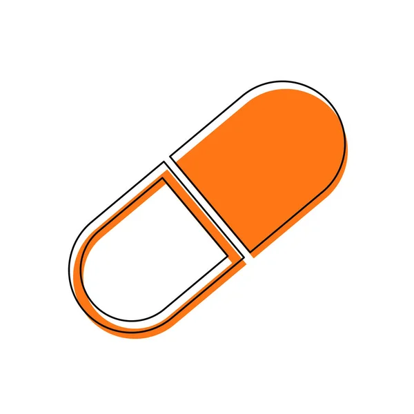 Icône Tablette Icône Isolée Composée Contour Mince Noir Orange Déplacé — Image vectorielle