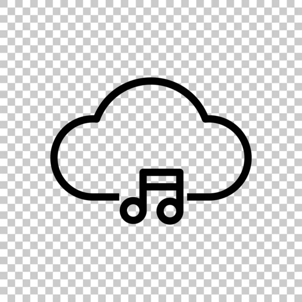 Bibliothèque Musique Cloud Striming Icône Linéaire Simple Avec Contour Mince — Image vectorielle