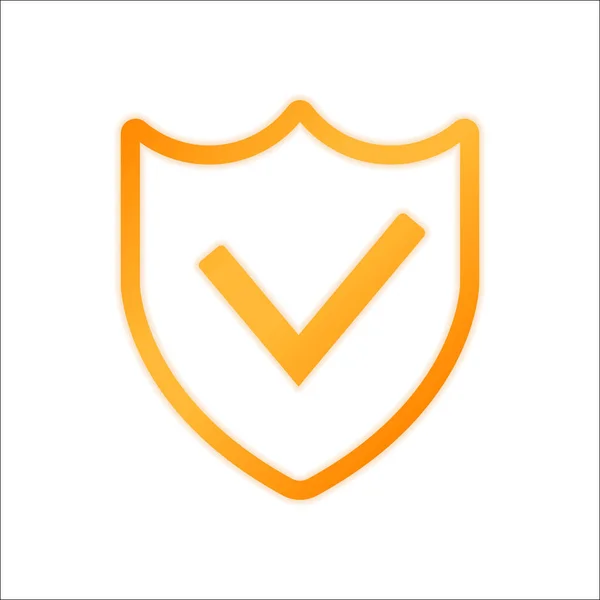 Éxito Protección Icono Simple Signo Naranja Con Poca Luz Sobre — Archivo Imágenes Vectoriales