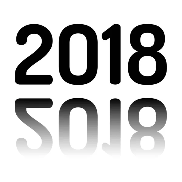 2018 Sayı Simgesi Yeni Yılınız Kutlu Olsun Siyah Beyaz Arka — Stok Vektör