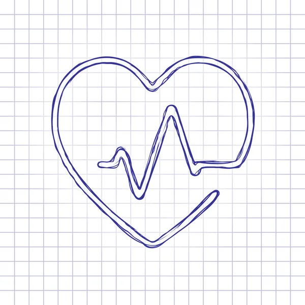 Heart Pulse Line One Line Style Linear Icon Thin Outline — Stock Vector