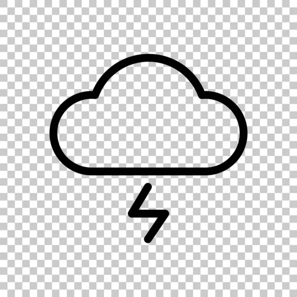 Σύννεφο Και Κεραυνούς Απλή Περιγραφή Του Εικονίδιο Γραμμικό Σύμβολο Λεπτό — Διανυσματικό Αρχείο