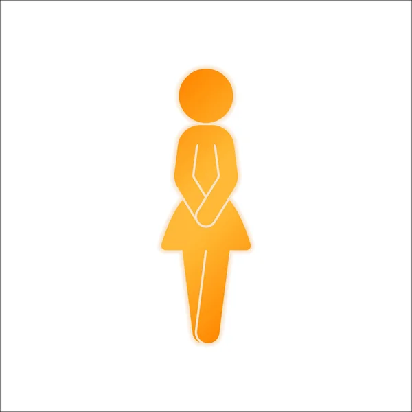 Silhouette Féminine Icône Femme Panneau Orange Avec Faible Luminosité Sur — Image vectorielle