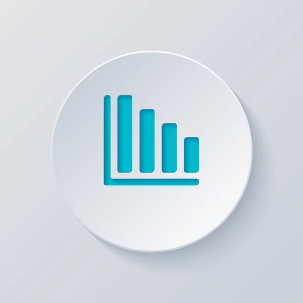 Azalan Grafik Hat Simgesi Gri Mavi Katmanları Ile Daire Kes — Stok Vektör