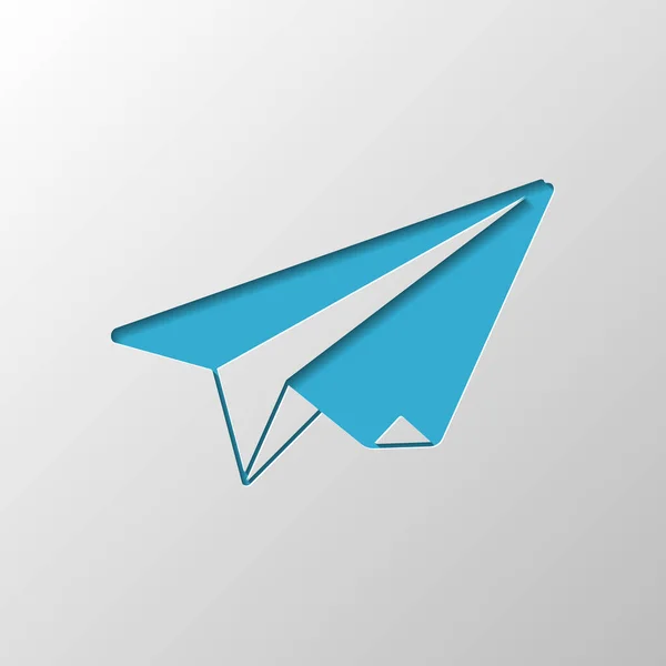 Papírové Letadlo Origami Kluzák Design Papíru Broušená Symbol Stínem — Stockový vektor