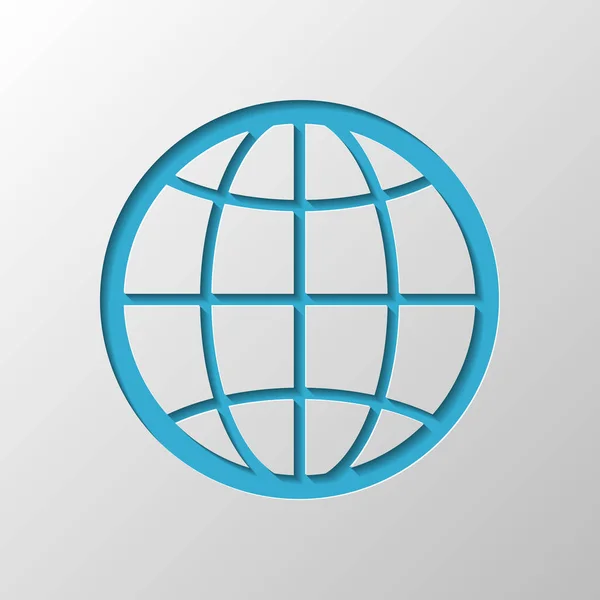 Wereld Planet Eenvoudige Silhouet Ontwerp Voor Een Papieren Gesneden Symbool — Stockvector