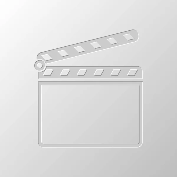 Film Clap Board Cinéma Ouvrir Icône Conception Papier Symbole Coupé — Image vectorielle
