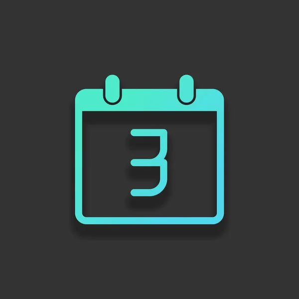 Kalendář Denní Jednoduché Ikony Barevné Logo Koncept Měkký Stín Tmavém — Stockový vektor