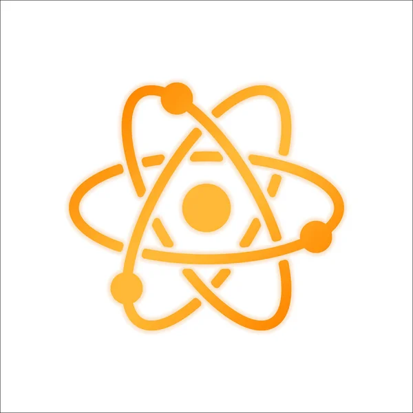 Symbole Atome Scientifique Icône Simple Panneau Orange Avec Faible Luminosité — Image vectorielle