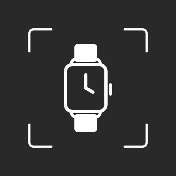 Reloj Inteligente Mano Con Pantalla Cuadrada Icono Tecnología Objeto Blanco — Archivo Imágenes Vectoriales