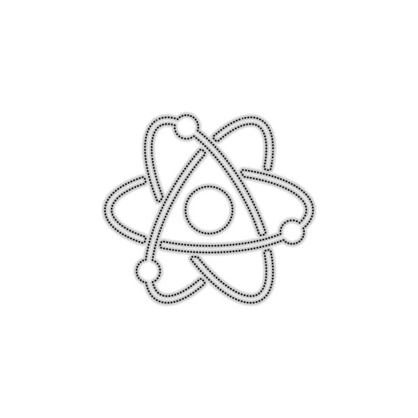 Tudományos Atom Szimbólum Egyszerű Ikonra Szaggatott Körvonal Sziluettje Árnyék Fehér — Stock Vector