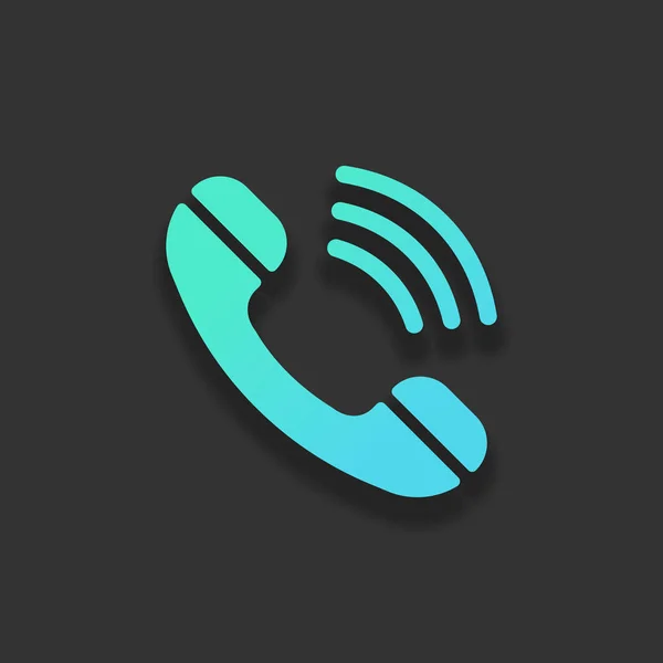 Zil Telefon Simgesi Retro Sembolü Renkli Logo Kavramı Koyu Arka — Stok Vektör