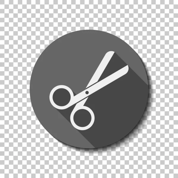 理发师的工具 白色平面图标 在透明背景上圆长的阴影 徽章或贴纸样式 — 图库矢量图片
