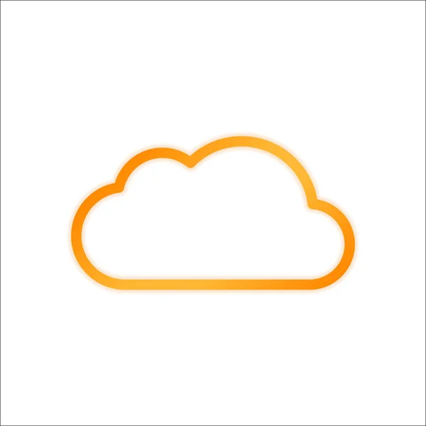 Simple Nuage Symbole Linéaire Avec Contour Fin Panneau Orange Avec — Image vectorielle