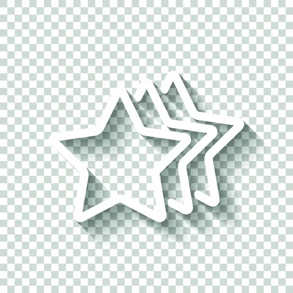 星アイコン 透明な背景に影のついた白いアイコン — ストックベクタ