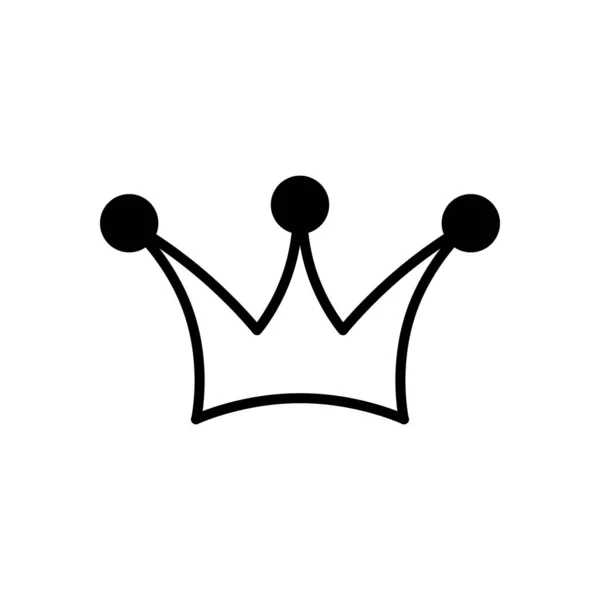 Kronan Ikonen Svart Symbol Vit Bakgrund — Stock vektor