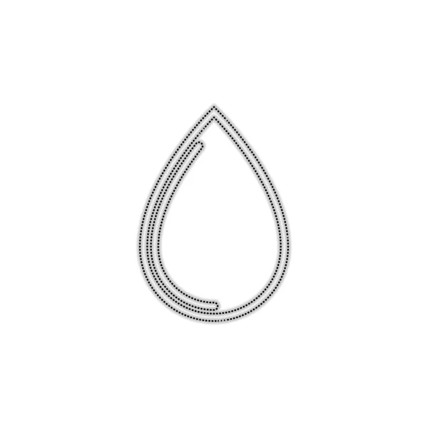 Ikona Kapka Vody Tečkovaný Obrys Siluety Stínem Bílém Pozadí — Stockový vektor