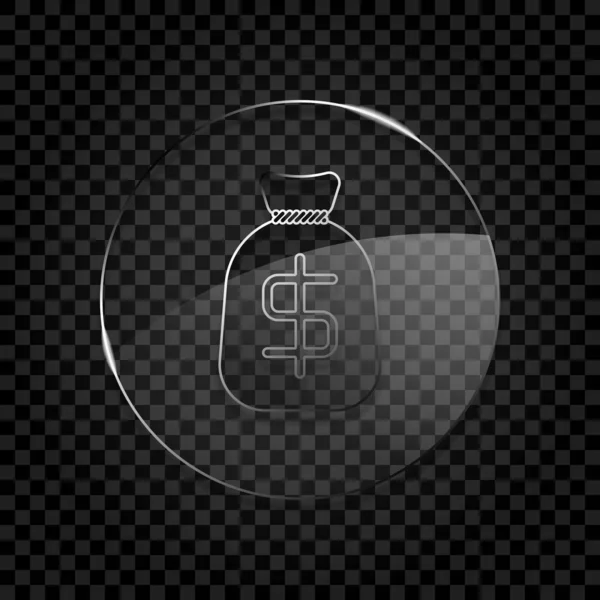 Pengar Väska Med Dollarn Full Moneybag Ikonen Ikonen Cirkel Glas — Stock vektor