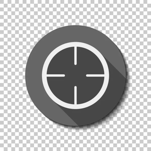 Icône Cible Simple Icône Plate Ombre Longue Cercle Grille Transparente — Image vectorielle