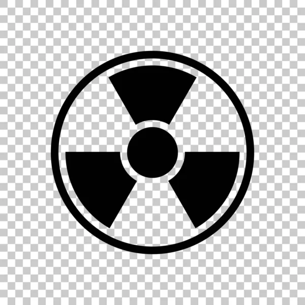 hazard, radiation. simple silhouette. Black symbol on transparent ...