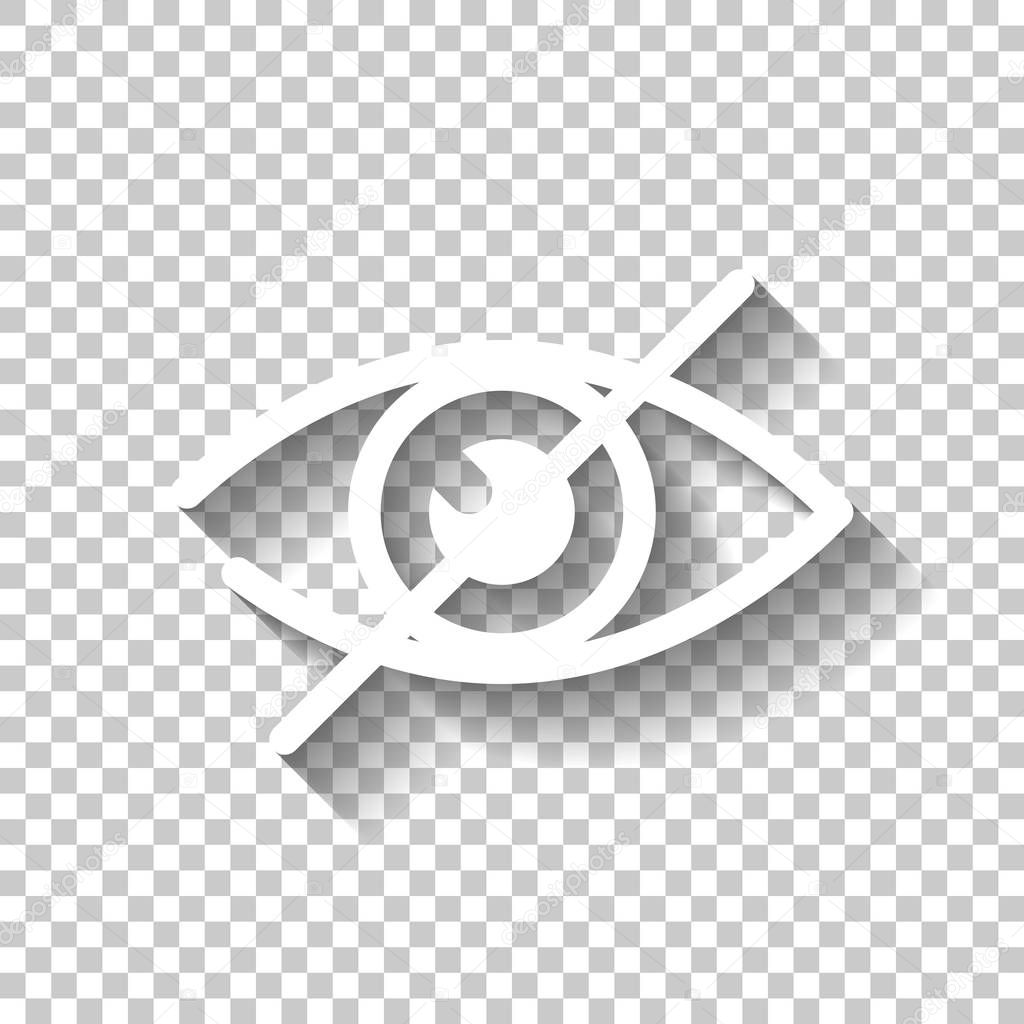 Dont Look Crossed Out Eye Simple Icon White Icon With Shadow On Transparent Background Premium Vector In Adobe Illustrator Ai Ai Format Encapsulated Postscript Eps Eps Format