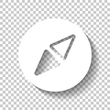 Basit pusula simgesini. Gölge şeffaf arka plan üzerinde beyaz simgesi