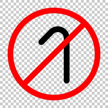 Bir numara, sayısal, basit bir mektup. Siyah kırmızı uyarı işareti şeffaf arka plan ile nesnesinde izin yok