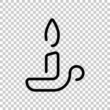 Basit anahat mum simgesi. Bir çizgi stili. Saydam arka plan üzerinde.