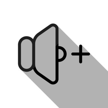 birim artı simgesi. Uzun gölge beyaz arka planda siyah nesnesiyle