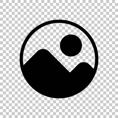 Basit resim simgesi. Saydam arka plan üzerinde. Siyah nesne