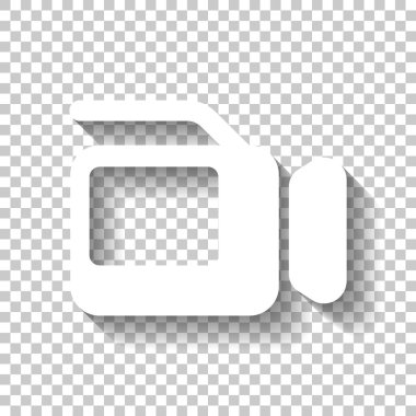 Video kamera ile perde. Gölge şeffaf arka plan üzerinde beyaz simgesi